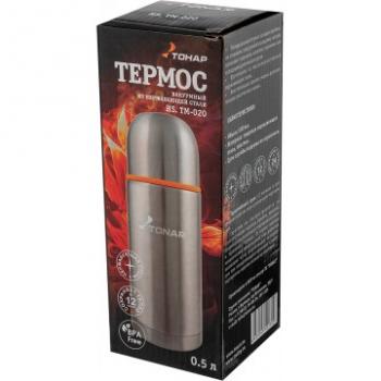 1 299 р. Термос ТОНАР 500 мл. цвет - стальной (дополнительная чашка) ТОНАР hs.tm-020  с доставкой в г. Майкоп. Увеличить фотографию 2