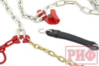 10 049 р. Цепи противоскольжения РИФ 4х4 "соты" 16 мм, 25570R18, 25575R17, 26575R16, 26555R19, 26565R18, 26570R17, 27560R18, 27570R16, 32x11,5R15 (к-т 2 шт.) РИФ rif18-0-0000267  с доставкой в г. Майкоп. Увеличить фотографию 7