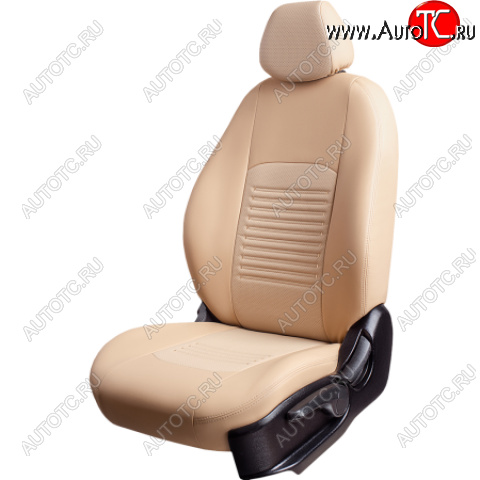 5 799 р. Комплект чехлов для сидений (РЗС 60/40, 3Г Илана+Орегон) ТУРИН Lord Autofashion  Chery Tiggo 3x (2017-2020) дорестайлинг (бежевый, вставка бежевая, строчка бежевая)  с доставкой в г. Майкоп