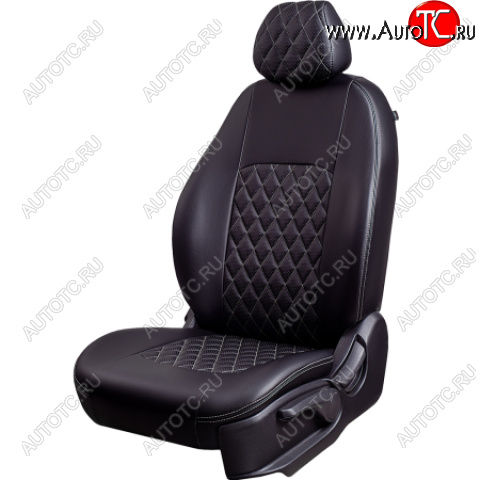 9 449 р. Комплект чехлов сидений (РЗС 60/40 3Г Илана+Орегон) Турин Ромб Lord Autofashion  Chery Tiggo 4 (2017-2020) дорестайлинг (черный, вставка серая, строчка серая)  с доставкой в г. Майкоп