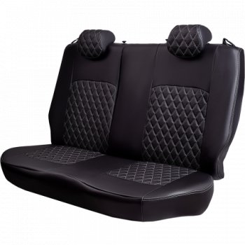 9 449 р. Комплект чехлов сидений (РЗС 60/40 3Г Илана+Орегон) Турин Ромб Lord Autofashion  Chery Tiggo 4 (2017-2020) дорестайлинг (черный, вставка серая, строчка серая)  с доставкой в г. Майкоп. Увеличить фотографию 3