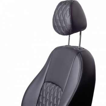 9 449 р. Комплект чехлов сидений (РЗС 60/40 3Г Илана+Орегон) Турин Ромб Lord Autofashion  Chery Tiggo 4 (2017-2020) дорестайлинг (черный, вставка серая, строчка серая)  с доставкой в г. Майкоп. Увеличить фотографию 4