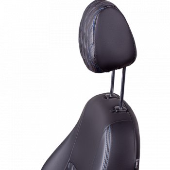 9 449 р. Комплект чехлов сидений (РЗС 60/40 3Г Илана+Орегон) Турин Ромб Lord Autofashion  Chery Tiggo 4 (2017-2020) дорестайлинг (черный, вставка серая, строчка синяя)  с доставкой в г. Майкоп. Увеличить фотографию 6