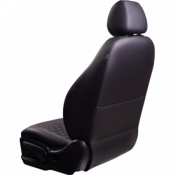 9 449 р. Комплект чехлов сидений (РЗС 60/40 3Г Илана+Орегон) Турин Ромб Lord Autofashion  Chery Tiggo 4 (2017-2020) дорестайлинг (черный, вставка серая, строчка синяя)  с доставкой в г. Майкоп. Увеличить фотографию 8