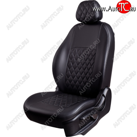 9 449 р. Комплект чехлов сидений (РЗС 60/40 3Г Илана+Орегон) Турин РОМБ Lord Autofashion  Chery Tiggo 4 (2017-2020) дорестайлинг (черный, вставка черная, строчка черная)  с доставкой в г. Майкоп