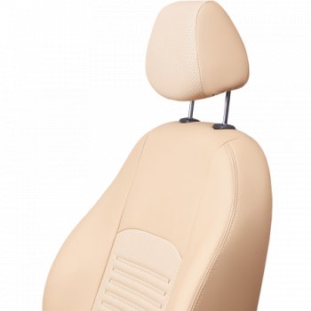 7 299 р. Комплект чехлов сидений Lord Auto(Экокожа)  Chevrolet Aveo ( T200,  T250) (2002-2011) хэтчбек 5 дв, седан, седан рестайлинг, хэтчбек 5 дв рестайлинг (Бежевый)  с доставкой в г. Майкоп. Увеличить фотографию 4