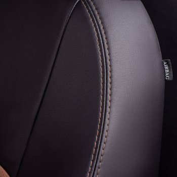 4 999 р.  Комплект чехлов сидений Lord Auto(Экокожа) Chevrolet Aveo T250 седан рестайлинг (2006-2011) (Черный+темно-коричневый)  с доставкой в г. Майкоп. Увеличить фотографию 3