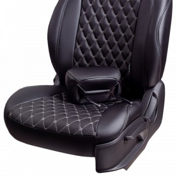 12 649 р. Комплект чехлов сидений Lord Auto(Экокожа)  Chevrolet Aveo ( T200,  T250) (2002-2011) хэтчбек 5 дв, седан, седан рестайлинг, хэтчбек 5 дв рестайлинг (Черный)  с доставкой в г. Майкоп. Увеличить фотографию 4