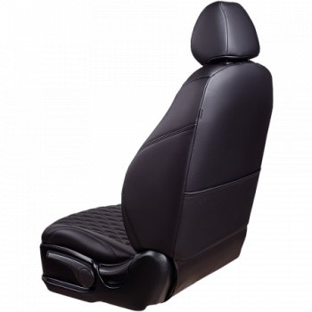 13 399 р. Комплект чехлов сидений Lord Auto(Экокожа Ромб)  Chevrolet Aveo ( T200,  T250) (2002-2011) хэтчбек 5 дв, седан, седан рестайлинг, хэтчбек 5 дв рестайлинг (Черный)  с доставкой в г. Майкоп. Увеличить фотографию 5