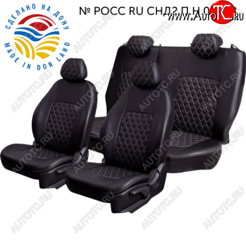 9 449 р.  Комплект чехлов сидений (Экокожа ИЛАНА+ОРЕГОН)  Chevrolet Aveo T200 седан (2003-2008) (Черный+бежевый)  с доставкой в г. Майкоп