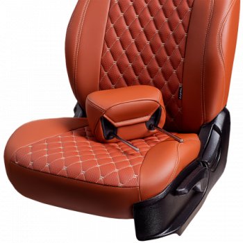 10 799 р. Комплект чехлов для сидений (Экокожа ОРЕГОН)   Chevrolet Lacetti ( седан,  универсал,  хэтчбек) (2002-2013), Daewoo Gentra ( KLAS) (2005-2016) (Коричневый+бежевый)  с доставкой в г. Майкоп. Увеличить фотографию 4