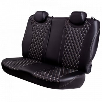 10 299 р. Комплект чехлов для сидений (РЗСиС 60/40 Орегон) БАЙРОН Lord Autofashion  Chevrolet Niva  2123 (2002-2020) дорестайлинг, рестайлинг (черный, вставка черная, строчка бежевая)  с доставкой в г. Майкоп. Увеличить фотографию 3