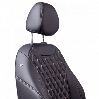 10 299 р. Комплект чехлов для сидений (РЗСиС 60/40 Орегон) БАЙРОН Lord Autofashion  Chevrolet Niva  2123 (2002-2020) дорестайлинг, рестайлинг (черный, вставка черная, строчка бежевая)  с доставкой в г. Майкоп. Увеличить фотографию 4