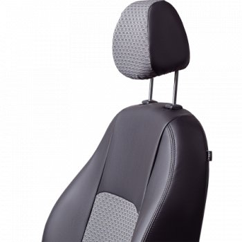 4 999 р. Комплект чехлов для сидений (РЗСиС 60/40 экокожа/жаккард) ТуринLord Autofashion  Chevrolet Niva  2123 (2002-2020) дорестайлинг, рестайлинг (черный, вставка Тропик серая, строчка черная)  с доставкой в г. Майкоп. Увеличить фотографию 4