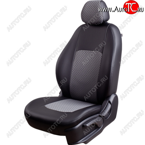 4 999 р. Комплект чехлов для сидений (РЗСиС 60/40 экокожа/жаккард) ТуринLord Autofashion  Chevrolet Niva  2123 (2002-2020) дорестайлинг, рестайлинг (черный, вставка Тропик серая, строчка черная)  с доставкой в г. Майкоп