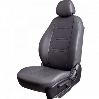 Комплект чехлов для сидений (РЗСиС 60/40 Орегон ) ТУРИН-2 Lord Autofashion Chevrolet Niva  2123 (2002-2020) дорестайлинг, рестайлинг (серый, вставка серая, строчка серая)