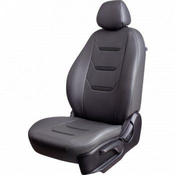 Комплект чехлов для сидений (РЗСиС 60/40 Орегон ) ТУРИН-2 Lord Autofashion Chevrolet Niva  2123 (2002-2020) дорестайлинг, рестайлинг (серый, вставка серая/черная, строчка серая)