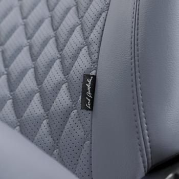 13 399 р. Комплект чехлов для сидений (РЗСиС 40/60 ЗГ Орегон) БАЙРОН Lord Autofashion  Chevrolet Spark  M300 (2010-2015), Ravon R2 (2016-2025) (серый, вставка серая, строчка темно-серая)  с доставкой в г. Майкоп. Увеличить фотографию 3