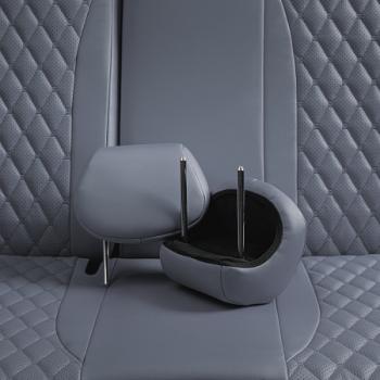 13 399 р. Комплект чехлов для сидений (РЗСиС 40/60 ЗГ Орегон) БАЙРОН Lord Autofashion  Chevrolet Spark  M300 (2010-2015), Ravon R2 (2016-2025) (серый, вставка серая, строчка темно-серая)  с доставкой в г. Майкоп. Увеличить фотографию 8
