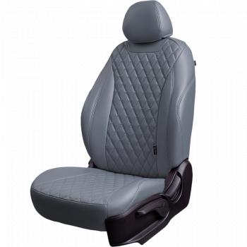 13 949 р. Чехлы для сидений (РЗС60/40, Экокожа Орегон) БАЙРОН Lord Auto  Ford Focus  3 (2010-2019) универсал дорестайлинг, хэтчбэк дорестайлинг, седан дорестайлинг, седан рестайлинг, универсал рестайлинг, хэтчбэк рестайлинг (серый)  с доставкой в г. Майкоп. Увеличить фотографию 2
