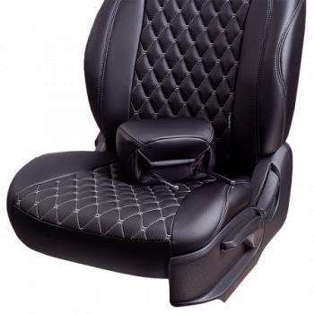 12 749 р. Комплект чехлов для сидений (РЗС 60/40+подл. 3Г Орегон) БАЙРОН Lord Autofashion  Haval F7 (2018-2022)  дорестайлинг (черный, вставка серая, строчка темно-серая)  с доставкой в г. Майкоп. Увеличить фотографию 5