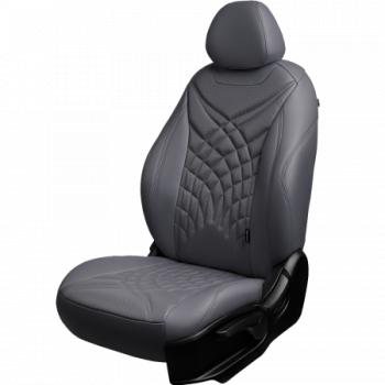Комплект чехлов для сидений (РЗС 40/60 2П Орегон) БАЙРОН ст ЖУК Lord Autofashion Hyundai Accent  седан ТагАЗ (2001-2012) (серый, вставка серая+темно-серая, строчка темно серая)