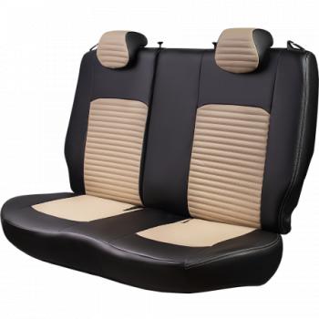 5 349 р. Комплект чехлов для сидений (РЗС 40/60. 2П Илана+Орегон) ТУРИН-3 Lord Autofashion  Hyundai Accent ( X3,  MC) (1997-2011) седан рестайлинг, седан, хэтчбек (черный, вставка бежевая, строчка бежевая)  с доставкой в г. Майкоп. Увеличить фотографию 5