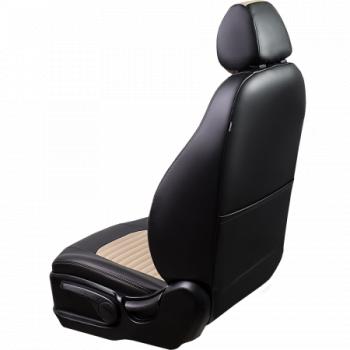 5 349 р. Комплект чехлов для сидений (РЗС 40/60. 2П Илана+Орегон) ТУРИН-3 Lord Autofashion  Hyundai Accent ( X3,  MC) (1997-2011) седан рестайлинг, седан, хэтчбек (черный, вставка бежевая, строчка бежевая)  с доставкой в г. Майкоп. Увеличить фотографию 2