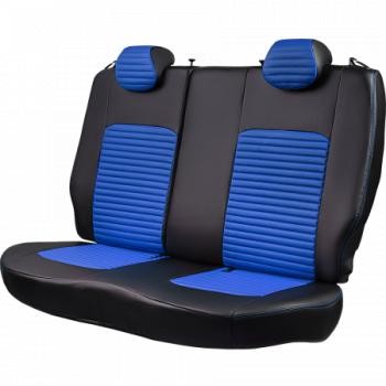 5 349 р. Комплект чехлов для сидений (РЗС 40/60. 2П Илана+Орегон) ТУРИН-3 Lord Autofashion  Hyundai Accent ( X3,  MC) (1997-2011) седан рестайлинг, седан, хэтчбек (черный, вставка синяя, строчка синяя)  с доставкой в г. Майкоп. Увеличить фотографию 6
