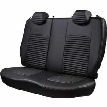 5 349 р. Комплект чехлов для сидений (РЗС 40/60. 2П Илана+Орегон) ТУРИН-3 Lord Autofashion  Hyundai Accent ( X3,  MC) (1997-2011) седан рестайлинг, седан, хэтчбек (черный, вставка черная, строчка бежевая)  с доставкой в г. Майкоп. Увеличить фотографию 3