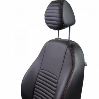 5 349 р. Комплект чехлов для сидений (РЗС 40/60. 2П Илана+Орегон) ТУРИН-3 Lord Autofashion  Hyundai Accent ( X3,  MC) (1997-2011) седан рестайлинг, седан, хэтчбек (черный, вставка черная, строчка красная)  с доставкой в г. Майкоп. Увеличить фотографию 6