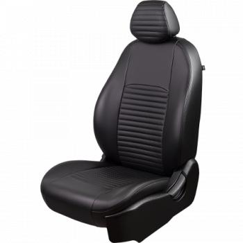 Комплект чехлов для сидений (РЗС 60/40 2Г Илана+Орегон ) ТУРИН-3 Lord Autofashion Hyundai Creta  GS (2015-2021) дорестайлинг, рестайлинг (черный, вставка черная, строчка черная)