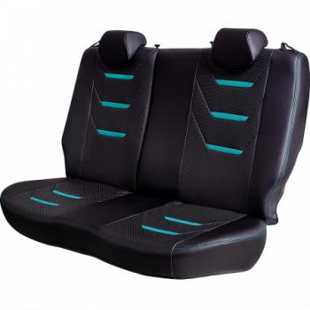 6 999 р. Комплект чехлов для сидений (РЗС 60/40+подлок. 2Г Орегон) ТУРИН-2 Lord Autofashion  Hyundai Creta  SU (2020-2022) (черный, вставка черная+бирюза, строчка бирюза)  с доставкой в г. Майкоп. Увеличить фотографию 8