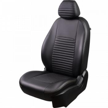 Комплект чехлов для сидений (РЗС 40/60 3Г Илана+Орегон) ТУРИН-3 Lord Autofashion Hyundai Getz  TB (2005-2011) хэтчбэк 3 дв. рестайлинг, хэтчбэк 5 дв. рестайлинг (черный, вставка черная, строчка бежевая)