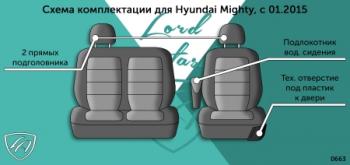 4 999 р. Комплект чехлов для сидений (Грузовик 1+2 места Илана+Орегон) ТУРИН ст РОМБ Lord Autofashion  Hyundai Mighty (2015-2025) (черны, вставка черная, строчка черная)  с доставкой в г. Майкоп. Увеличить фотографию 2