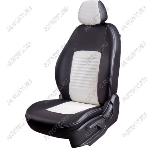 5 999 р. Комплект чехлов для сидений (ЦЗС 2Г Илана+Орегон) ТУРИН СТ Lord Autofashion  Hyundai Solaris  RBr (2010-2017) седан дорестайлинг, седан рестайлинг (черный, вставка белая, строчка белая)  с доставкой в г. Майкоп
