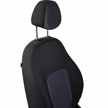 2 499 р. Комплект чехлов для сидений (РЗС 60/40 2Г жаккард) СТАНДАРТ Lord Autofashion  KIA Rio  3 QB (2011-2017) дорестайлинг седан, рестайлинг седан (черный, вставка РОМБ 3D белая, строчка черная)  с доставкой в г. Майкоп. Увеличить фотографию 4