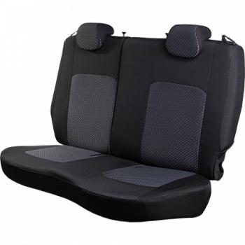 2 499 р. Комплект чехлов для сидений (РЗС 60/40 2Г жаккард) СТАНДАРТ Lord Autofashion  KIA Rio  3 QB (2011-2017) дорестайлинг седан, рестайлинг седан (черный, вставка РОМБ 3D белая, строчка черная)  с доставкой в г. Майкоп. Увеличить фотографию 6