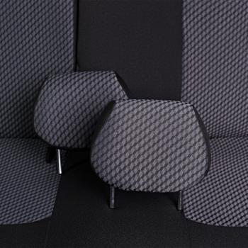 2 499 р. Комплект чехлов для сидений (РЗС 60/40 2Г жаккард) СТАНДАРТ Lord Autofashion  KIA Rio  3 QB (2011-2017) дорестайлинг седан, рестайлинг седан (черный, вставка РОМБ 3D белая, строчка черная)  с доставкой в г. Майкоп. Увеличить фотографию 10