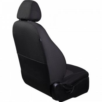 2 499 р. Комплект чехлов для сидений (РЗС 60/40 2Г жаккард) СТАНДАРТ Lord Autofashion  KIA Rio  3 QB (2011-2017) дорестайлинг седан, рестайлинг седан (черный, вставка Сеул красный, строчка черная)  с доставкой в г. Майкоп. Увеличить фотографию 2