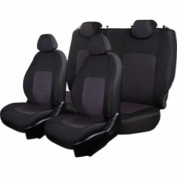 2 499 р. Комплект чехлов для сидений (РЗС 60/40 2Г жаккард) СТАНДАРТ Lord Autofashion  KIA Rio  3 QB (2011-2017) дорестайлинг седан, рестайлинг седан (черный, вставка Сеул красный, строчка черная)  с доставкой в г. Майкоп. Увеличить фотографию 3