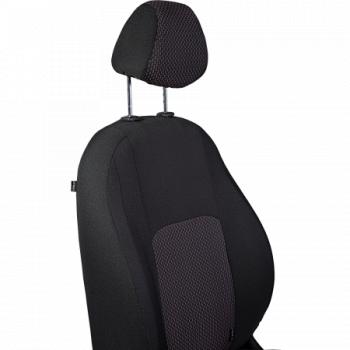 2 499 р. Комплект чехлов для сидений (РЗС 60/40 2Г жаккард) СТАНДАРТ Lord Autofashion  KIA Rio  3 QB (2011-2017) дорестайлинг седан, рестайлинг седан (черный, вставка Сеул красный, строчка черная)  с доставкой в г. Майкоп. Увеличить фотографию 9