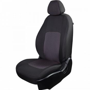 Комплект чехлов для сидений (РЗС 60/40 2Г жаккард) СТАНДАРТ Lord Autofashion KIA Rio  3 QB (2011-2017) дорестайлинг седан, рестайлинг седан (черный, вставка Сеул красный, строчка черная)