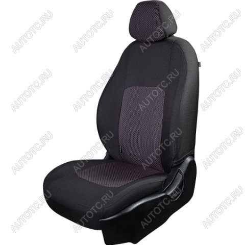 2 499 р. Комплект чехлов для сидений (РЗС 60/40 2Г жаккард) СТАНДАРТ Lord Autofashion  KIA Rio  3 QB (2011-2017) дорестайлинг седан, рестайлинг седан (черный, вставка Сеул красный, строчка черная)  с доставкой в г. Майкоп