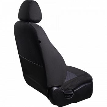 2 499 р. Комплект чехлов для сидений (РЗС 60/40 2Г жаккард) СТАНДАРТ Lord Autofashion  KIA Rio  3 QB (2011-2017) дорестайлинг седан, рестайлинг седан (черный, вставка Сеул синяя, строчка черная)  с доставкой в г. Майкоп. Увеличить фотографию 3