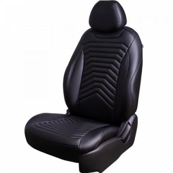 Комплект чехлов для сидений (РЗС 60/40 3Г Орегон) БАЙРОН ст ПРЕЗИДЕНТ Lord Autofashion KIA Soul PS рестайлинг (2017-2019) (черный, вставка черная, строчка черная)
