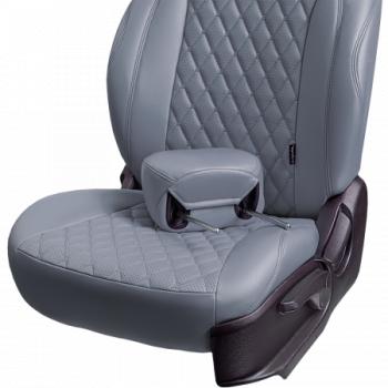 12 749 р. Комплект чехлов для сидений (ЦЗС 2П Орегон) БАЙРОН ст БАЙРОН Lord Autofashion  Лада 2108 - 2115 (серый, вставка серая, строчка темно-серая)  с доставкой в г. Майкоп. Увеличить фотографию 5