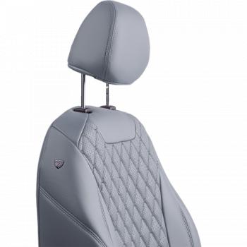 12 749 р. Комплект чехлов для сидений (ЦЗС 2П Орегон) БАЙРОН ст БАЙРОН Lord Autofashion  Лада 2108 - 2115 (серый, вставка серая, строчка темно-серая)  с доставкой в г. Майкоп. Увеличить фотографию 7