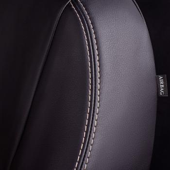 9 449 р. Комплект чехлов для сидений (ЦЗС Илана+Орегон) ТУРИН СТ Lord Autofashion  Лада Нива 4х4  2121 (1977-2019) 3 дв. дорестайлинг (черный, вставка бежевая, строчка бежевая)  с доставкой в г. Майкоп. Увеличить фотографию 7