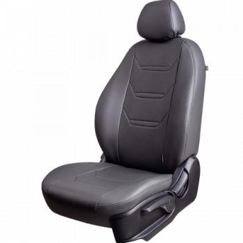 Комплект чехлов для сидений (5 мест РЗСиС 60/40 3Г Орегон) ТУРИН-2 Lord Autofashion Лада Ларгус (2012-2021) дорестайлинг R90 (серый, вставка серая, строчка серая)
